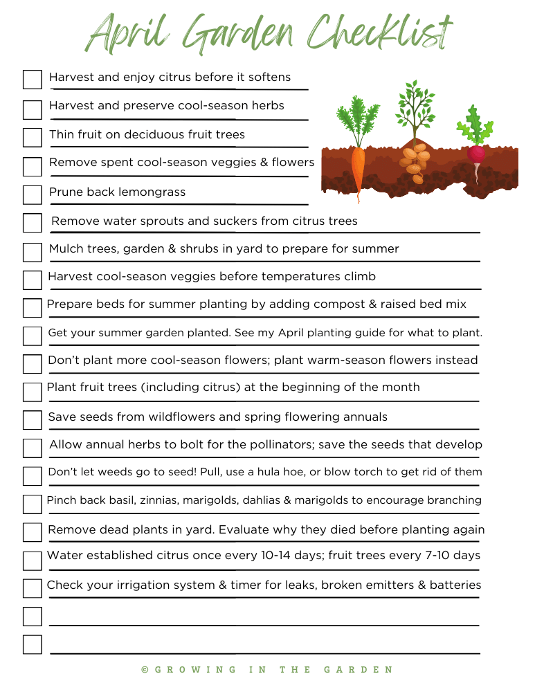 April Garden Checklist