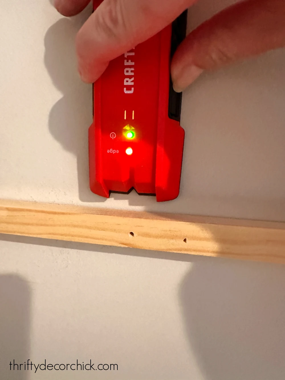 stud finder with wood