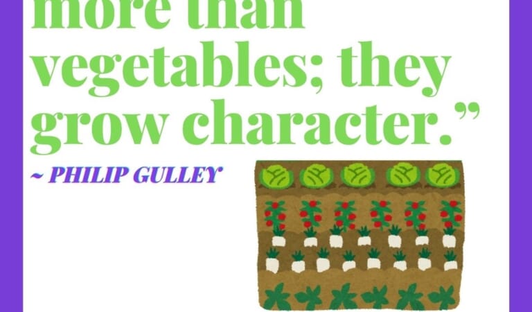 Monday Thoughts: “Gardens grow more than vegetables; they grow character.”  ~ Philip Gulley