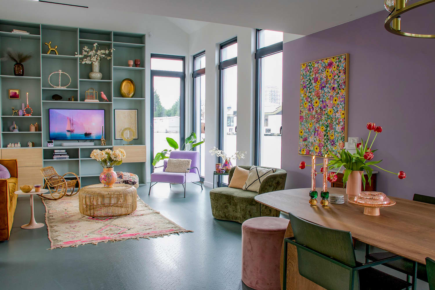 Look Inside This Gorgeous, Colorful Amsterdam Houseboat